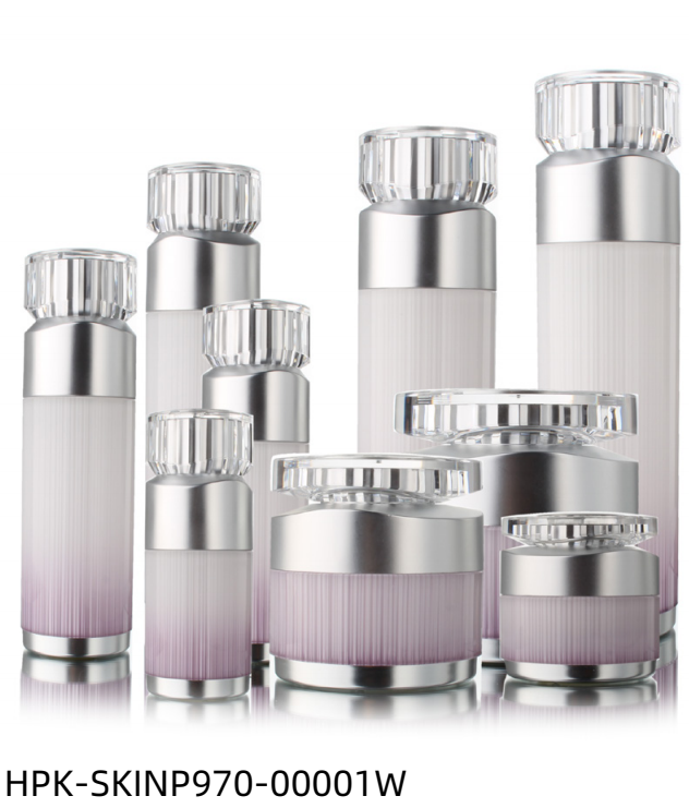 Luxury Gradient Purple Plastic Lotion Bottle & Cream Jar